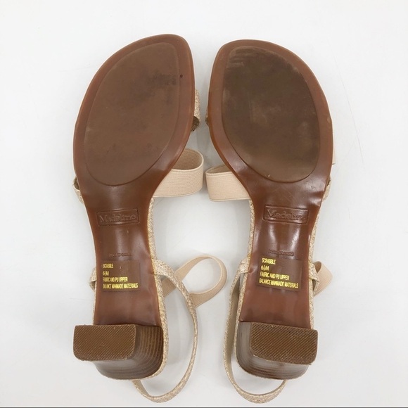 Madeline Women's Scrabble Sandal Block Heels Strappy Open Toe Cream Size 6.5M - Picture 9 of 12